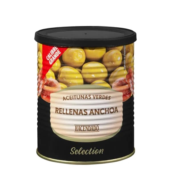 Aceitunas verdes rellenas de anchoa Hacendado - 0.35 kg - Imagen del producto en Findit