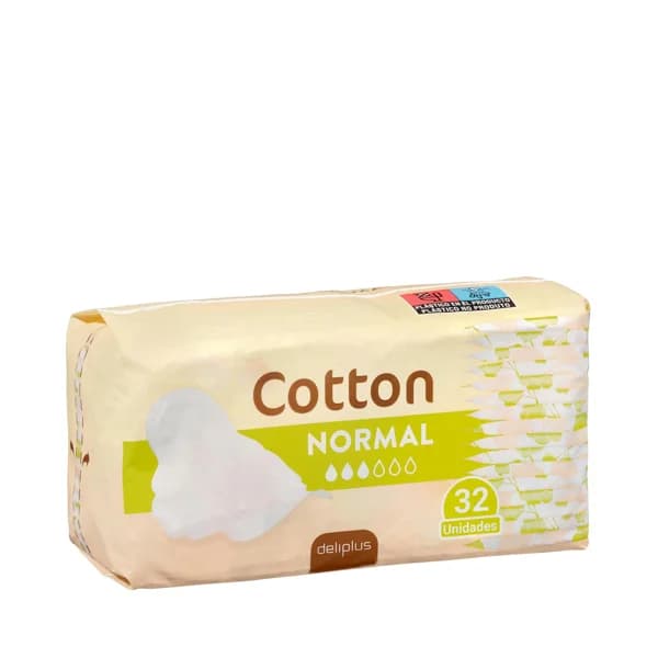 Compresa con alas normal Deliplus Cotton - 31.78 ud - Imagen del producto en Findit