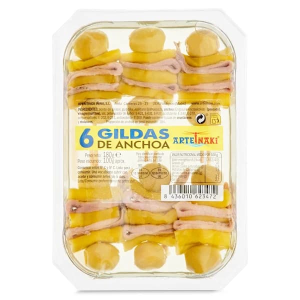 Gilda de anchoa doble Arteiñaki bandeja 100 g - 0.1 kg - Imagen del producto en Findit