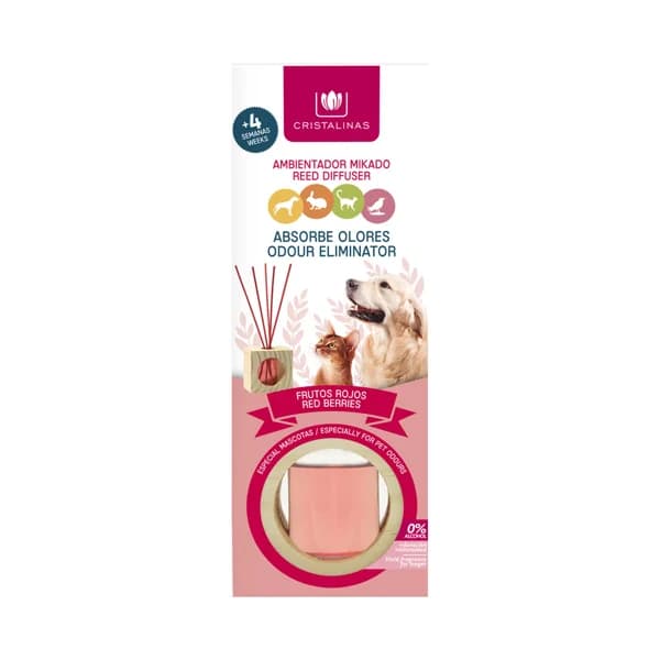 CRISTALINAS Varillas absorbe olores mascotas, Frutos Rojos CRISTALINAS 30 ml. - 1 ud - Imagen del producto en Findit