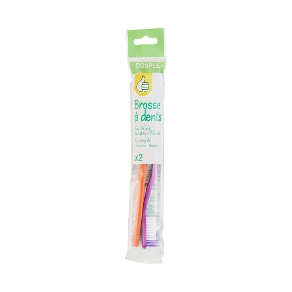 PRODUCTO ECONÓMICO ALCAMPO Cepillos de dientes suaves 2 uds. - 1 ud - Imagen del producto en Findit