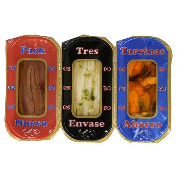 ARTEIÑAKI Tripack de boquerones, anchoas y mejillones 114 g. - 0.08 kg - Imagen del producto en Findit