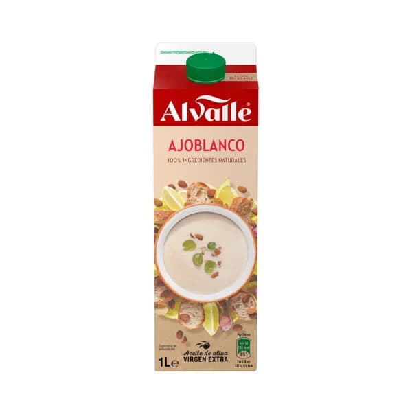 ALVALLE Gazpacho de almendras (ajoblanco), elaborado con ingredientes 100% naturales ALVALLE 1 l. - 1 l - Imagen del producto en Findit