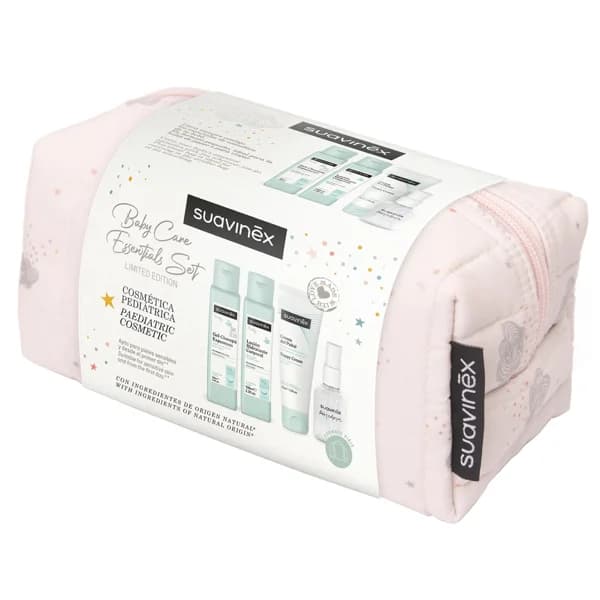SUAVINEX Baby care essentials set Neceser rosa con productos para el cuidado y la higiene del bebe. - 1 ud - Imagen del producto en Findit