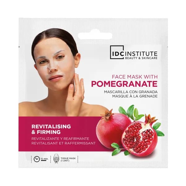 IDC INSTITUTE Mascarilla facial revitalizante y reafirmante con extracto de granada. - 1 ud - Imagen del producto en Findit