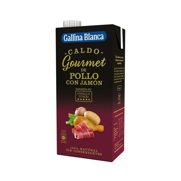 GALLINA BLANCA Gourmet Caldo de pollo con jamón brick 1 l. - 1 l - Imagen del producto en Findit