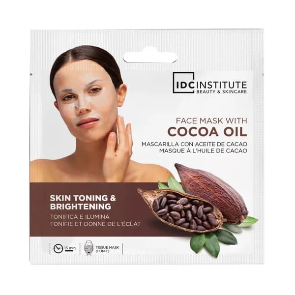 IDC INSTITUTE Mascarilla facial tonificante e iluminadora con aceite de cacao. - 1 ud - Imagen del producto en Findit