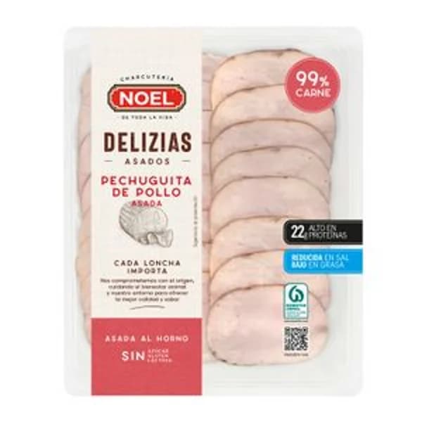 Pechuguita Pollo Cocida Delizias 99% Carne - 0.1 kg - Imagen del producto en Findit