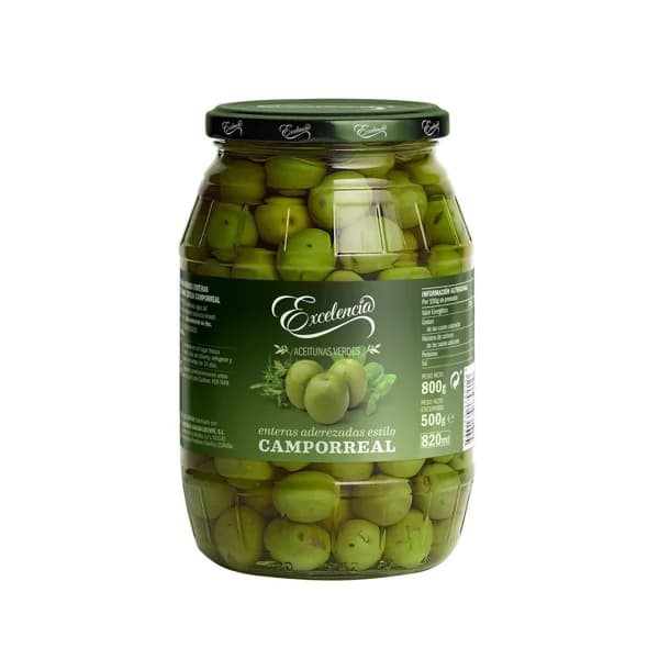 EXCELENCIA Aceitunas verdes con hueso al estilo Camporreal EXCELENCIA, 500 g. - 0.5 kg - Imagen del producto en Findit