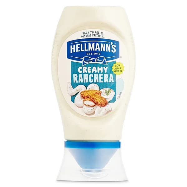 Salsa creamy ranchera Hellmanns bote 245 ml - 0.25 kg - Imagen del producto en Findit