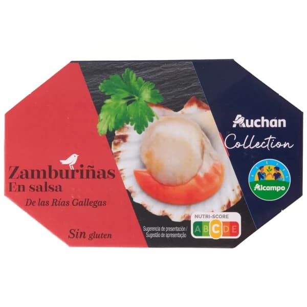 AUCHAN COLLECTION Zamburiñas de las rías Gallegas en salsa 65 g. - 0.07 kg - Imagen del producto en Findit