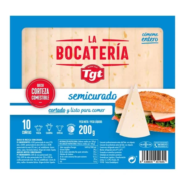 TGT La Bocatería Queso mezcla semicurado cortado 200 g. - 0.2 kg - Imagen del producto en Findit