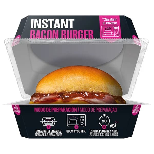 BROOKLYN TOWN Instant Bacon burger con un 92% carne de vacuno 210 g. - 0.21 kg - Imagen del producto en Findit