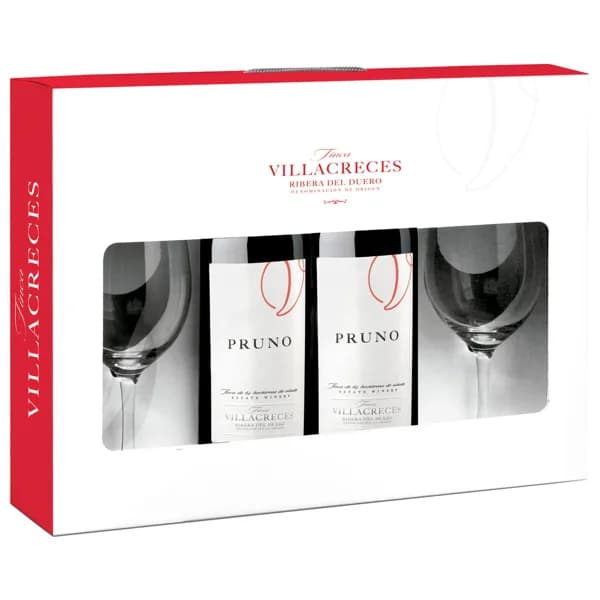 PRUNO Estuche con 2 botella de vino tinto D. O. Ribera del Duero + 2 copas. - 1 ud - Imagen del producto en Findit