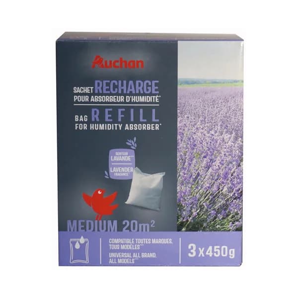 Pack de 3 recambios de absorbedor de humedad, lavanda, 450g. - 1 ud - Imagen del producto en Findit