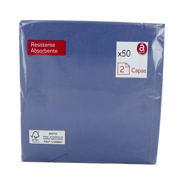 ACTUEL Servilletas doble capa de 40x40 en color azul 50 uds. - 1 ud - Imagen del producto en Findit