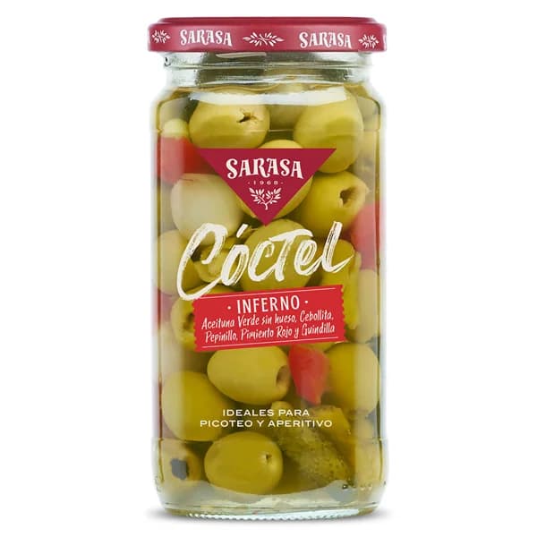 Cóctel de encurtidos inferno Sarasa frasco 180 g - 0.18 kg - Imagen del producto en Findit