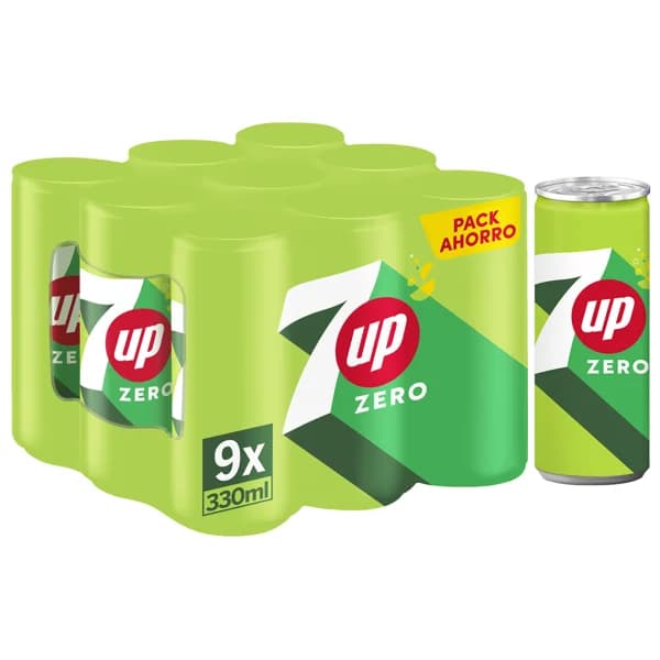 SEVEN UP Zero Refresco con sabor a lima-limón, sin azúcar pack 9 latas x 33 cl. - 2.97 l - Imagen del producto en Findit