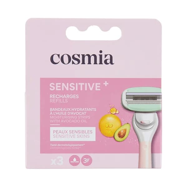 COSMIA Sensitive+ Recambios de cuchillas depilación femenina, para pieles sensibles 3 uds. - 1 ud - Imagen del producto en Findit