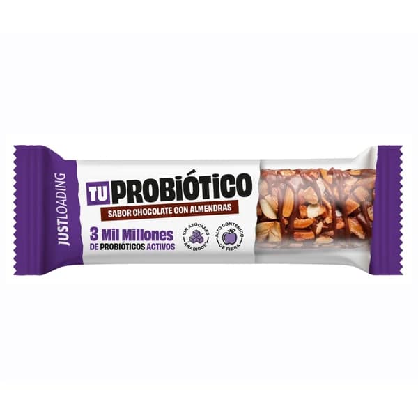 JUSTLOADING Barrita chocolate con almendras y probióticos 40 gr. - 1 ud - Imagen del producto en Findit