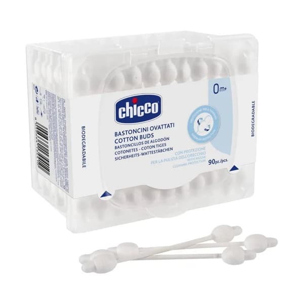 CHICCO Bastoncillos de algodón con protección para los timpanos 90 uds. - 1 ud - Imagen del producto en Findit