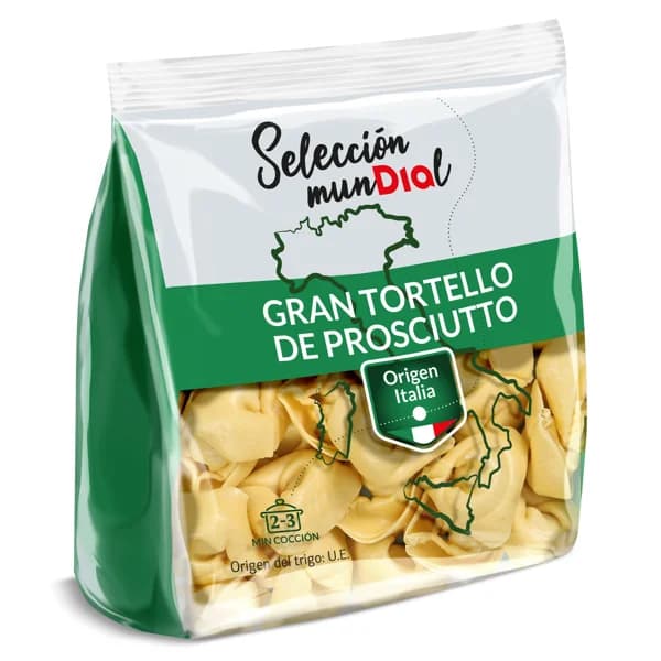 Pasta fresca rellena Gran Tortello de prosciutto Selección Mundial de Dia bolsa 250 g - 0.25 kg - Imagen del producto en Findit