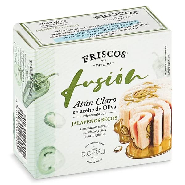 Atún claro en aceite de oliva con jalapeños Friscos lata 50 g - 0.05 kg - Imagen del producto en Findit
