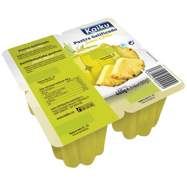 KAIKU Postre gelificado con sabor a piña KAIKU 4 x 100 g. - 0.4 kg - Imagen del producto en Findit