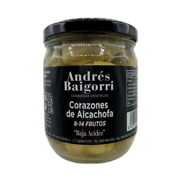 BAIGORRI Corazones de alcachofa 8/14 frutos, baja acidez 250g - 0.25 kg - Imagen del producto en Findit