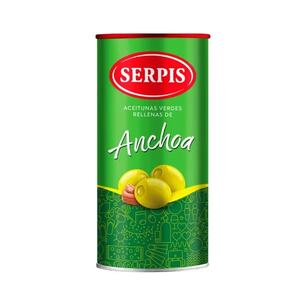 SERPIS Aceitunas verdes rellenas de anchoa lata 170 g. - 0.17 kg - Imagen del producto en Findit