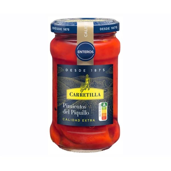 CARRETILLA Pimientos del piquillo enteros sin ajo 225 gr. - 0.22 kg - Imagen del producto en Findit