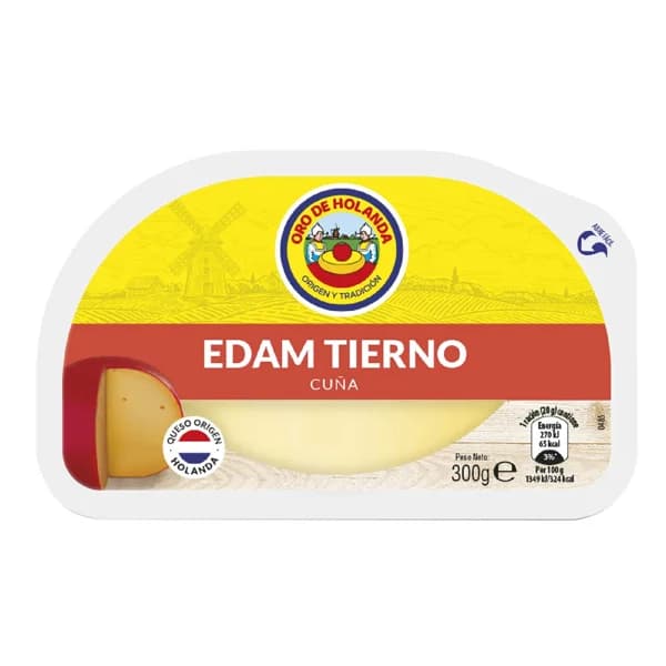 ORO DE HOLANDA Queso Edam tierno cuña 300 gr. - 0.3 kg - Imagen del producto en Findit