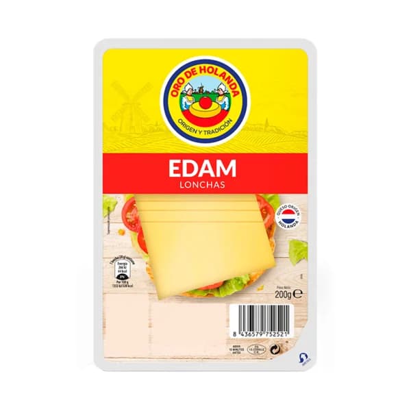 ORO DE HOLANDA Lonchas de queso edam 200 g. - 0.2 kg - Imagen del producto en Findit