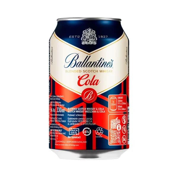 BALLANTINES Combinado de whisky escoces con cola lata 33 cl. - 0.33 l - Imagen del producto en Findit