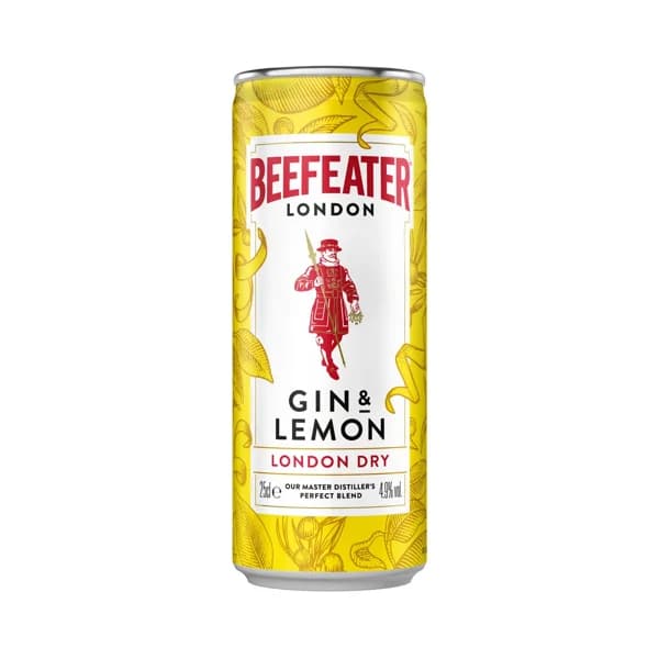 BEEFEATER Combinado de ginebra London Dry Gin con un toque de limón lata 25 cl. - 0.25 l - Imagen del producto en Findit