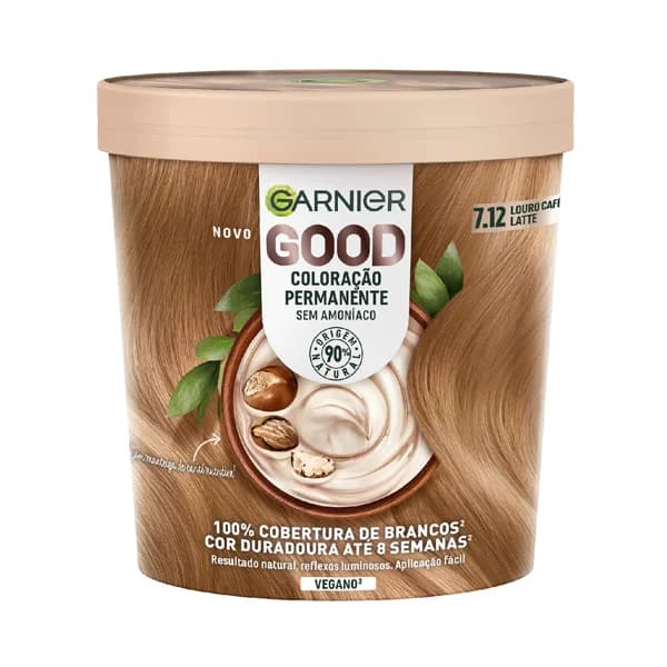 GARNIER Coloracion permanente sin amoniaco, tono 7.12 Rubio café GARNIER Good. - 1 ud - Imagen del producto en Findit