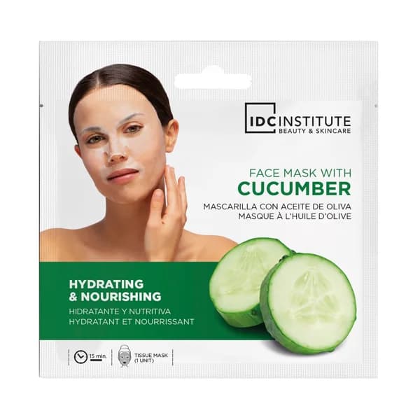 IDC INSTITUTE Mascarilla facial nutritiva e hidratante con aceite de oliva y pepino. - 1 ud - Imagen del producto en Findit