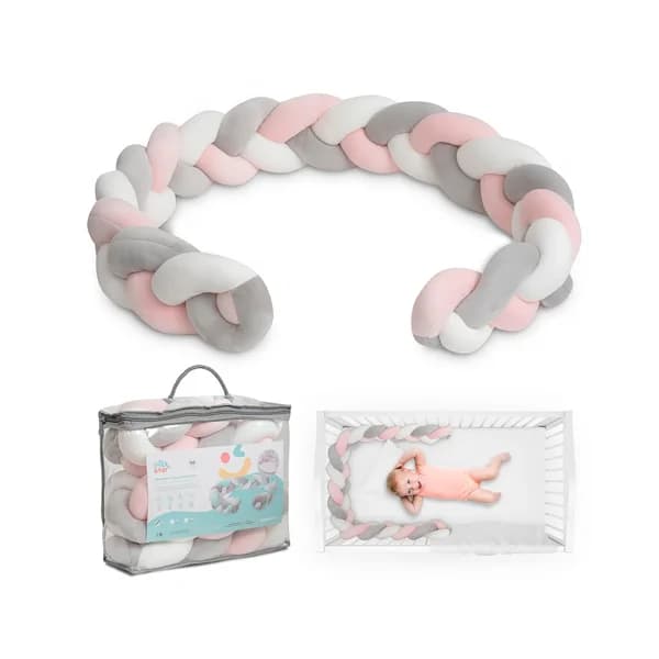 Trenza decorativa, reductor antivuelco, color rosa y gris, INTERBABY. - 1 ud - Imagen del producto en Findit