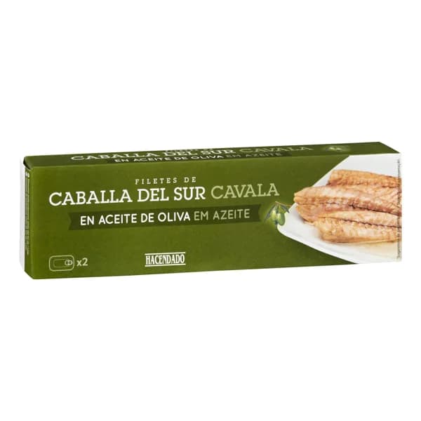Filetes de caballa del sur en aceite de oliva Hacendado - 0.17 kg - Imagen del producto en Findit