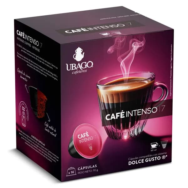 Café en cápsulas intenso Ubago caja 16 unidades - 16.04 ud - Imagen del producto en Findit