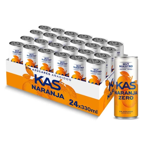 Refresco de naranja zero azúcares Kas pack 24 x 33 cl - 7.92 l - Imagen del producto en Findit