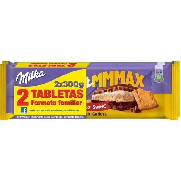Chocolate relleno de galleta Milka Choco Swing pack de 2 unidades de 300 g. - 0.3 kg - Imagen del producto en Findit