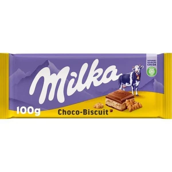 Chocolate con galleta MILKA, tableta 100 g - 0.1 kg - Imagen del producto en Findit
