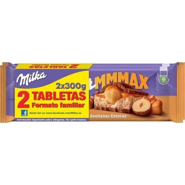 Chocolate relleno de caramelo y avellanas Milka pack 2 unidades de 300 g. - 0.6 kg - Imagen del producto en Findit