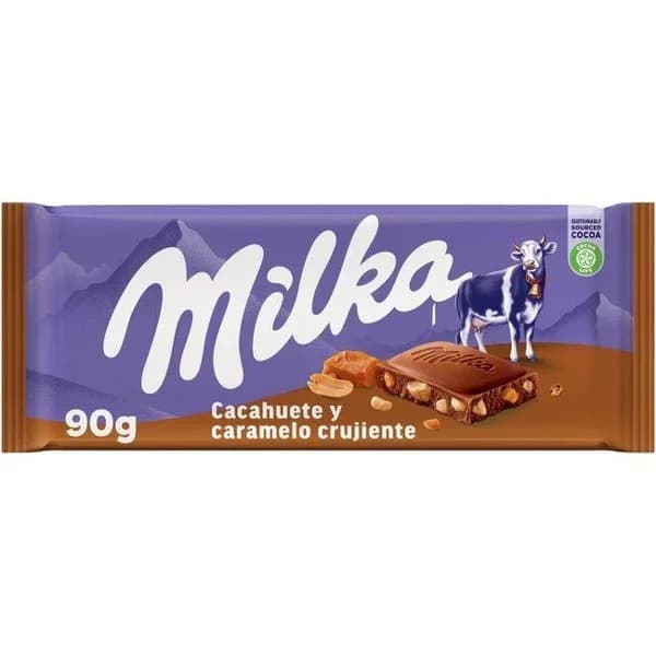 Chocolate de caramelo-avellana MILKA, tableta 90 g - 0.09 kg - Imagen del producto en Findit