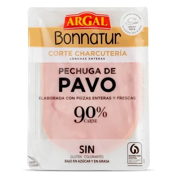 Pechuga de pavo 90% carne Bonnatur sobre 90 g - 0.09 kg - Imagen del producto en Findit