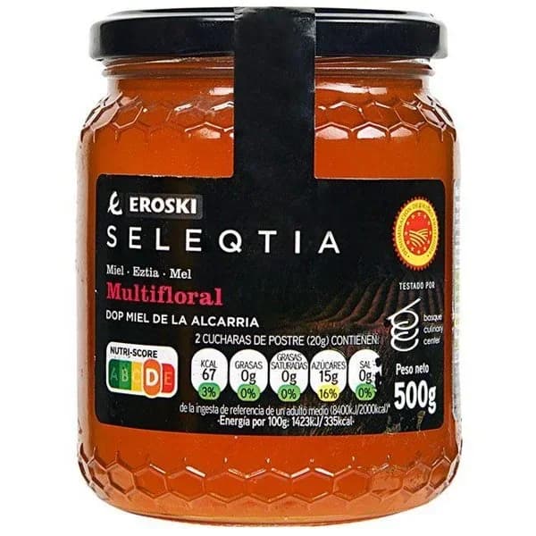 Miel D.O. Alcarria Eroski SELEQTIA, frasco 500 g - 0.5 kg - Imagen del producto en Findit
