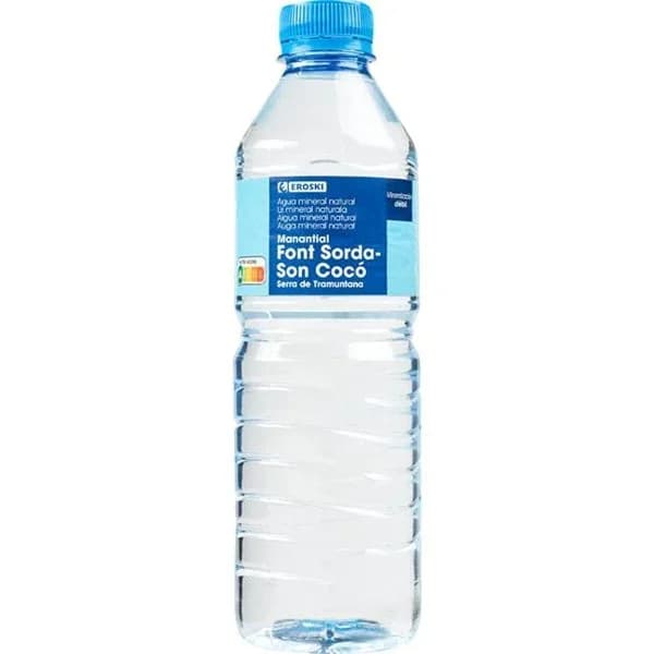 Agua mineral EROSKI, botellín 50 cl - 0.5 l - Imagen del producto en Findit