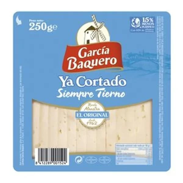 Queso tierno ya cortado GARCÍA BAQUERO, cuña 225 g - 0.22 kg - Imagen del producto en Findit