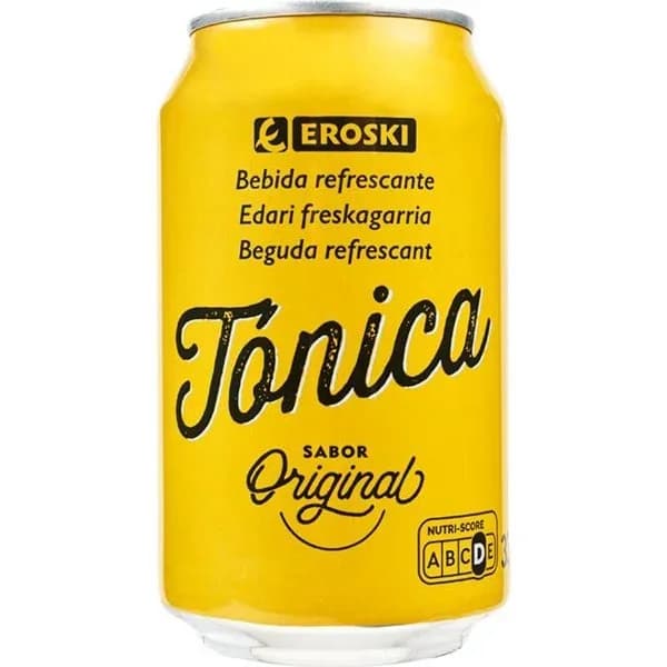 Tónica EROSKI, lata 33 cl - 1 ud - Imagen del producto en Findit